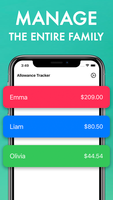 Adding weekly allowance to a child's account
