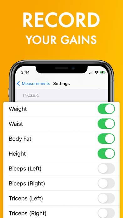Logging a new waist measurement