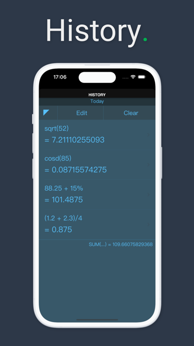 Calculator´ with a custom dark color theme