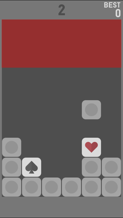Heart Drop game over screen with score