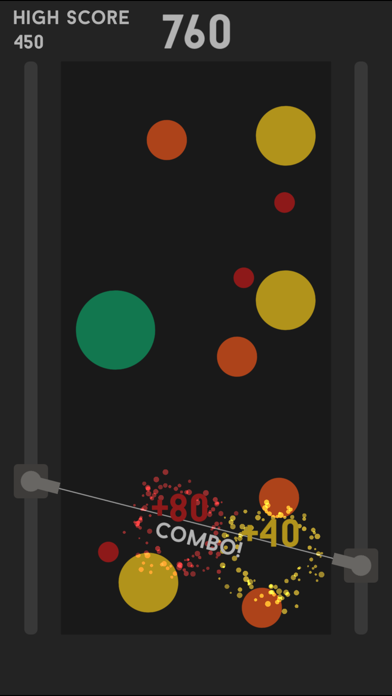 Tap to Zap gameplay with laser cannons firing at floating dots