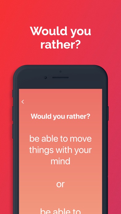 Would You Rather question with two choices