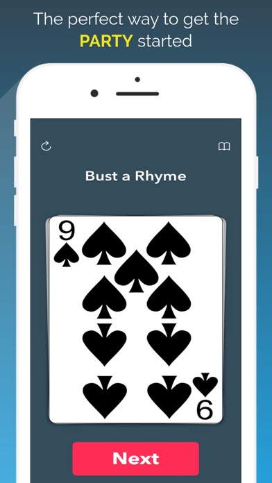 King's Cup card draw showing the Waterfall rule